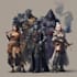 do group party character art, dnd party