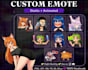 custom twitch emotes with chibi, anime style