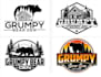 design awesome grumpy bear logo