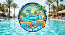 design a fun and eye catching pool party logo