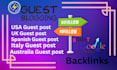 publish UK, USA ,german, italian, spanish ,australian guest post