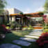 design landscape, terrace, backyard, pool, and patio