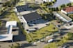render 3d site development, warehouse exterior design, industrial space planning