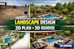 design professional landscape, backyard, garden, and 3d landscape rendering