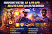 develop snapchat filter, ar filter VR app ar game ui ux design