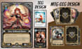 create custom trading card design, ccg card template, mtg playtest deck design