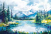 draw a watercolor landscape illustration