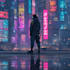 make a cyberpunk futuristic city and background