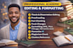 developmental edit nonfiction books, proofread and format academic theses
