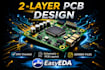 design 2 layer pcb layout using easyeda