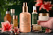create skin care label, cosmetic logo and packaging