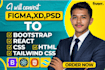 convert figma to HTML CSS, tailwind CSS, react and responsive website