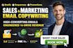 write high converting email sequences and sales copy