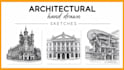 create architectural hand drawn sketches in ink