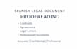 proofread and edit legal documents in spanish