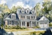 draw house illustration in watercolor
