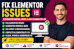 fix elementor issues, fix elementor website and provide elementor help