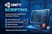 create custom unity gameplay systems and c sharp scripts