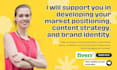 develop your brand identity, market positioning and content strategy