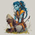 do a fantasy character art and character