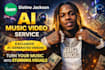 create ai music video, 3d animation, music visualizer with lip sync, lyrics