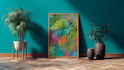 design abstract printable tropical palm leaf wall art