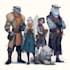 do group party character art, dnd party