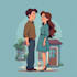 make romantic couple portrait illustration
