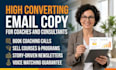 write high converting email copy for coaches and consultants