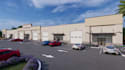 be3d industrial space render,warehouse retail,exterior parking space,walkthrough