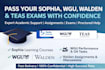 help with sophia, wgu, walden, and teas