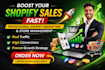 promote shopify store, market shopify, promote website an boost shopify sales