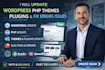 update php version, wordpress version, themes, plugins and fix errors and issues
