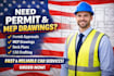 do full permit set, permit approval, permit drawing, mep drawing, cad drafter