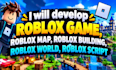 develop roblox game, roblox map, roblox building, roblox world, roblox scripting