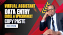 do accurate data entry, copy paste,  web research  excel tasks