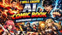 create ai comic book, illustrations any style
