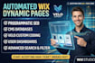 create automated wix dynamic pages, cms databases using wix velo, wix rest api