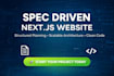 create spec driven next js website with structured planning