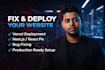fix bugs and deploy your next js, react website on vercel professionally