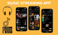develop music streaming app video streaming app music streaming website