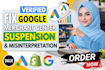 fix google merchant center suspension and misrepresentation