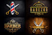 make barber, barbershop and salon logo