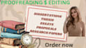l proofread, edit thesis, dissertations, research paper master, phd, in apa 7th