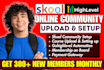 skool community promotion, skool course setup mighty network community manager