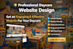 design kindergarten, preschool, childcare, daycare website