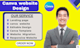 create canva website design canva landing page canva template design mockup