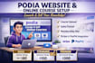 create podia website setup and online course website