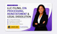 do llc filing, ein processing, reinstatement, legal dissolution compliance help