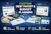 custom debt payoff plan personal budget planning profit, loss spreadsheet